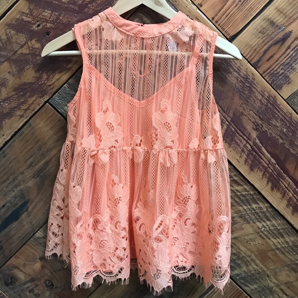 NWOT Sheer, lace, top and cami set Women’s XS